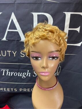 Short Pixie Wig in Honey Blonde - Women Hair